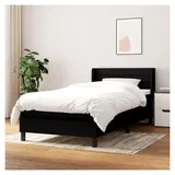 Lattenrost mit Matratze, Schwarz, 90 x 190 cm, Stoff, Plattformbett mit Lattenhalter, einfache Montage, für Schlafzimmer, Erwachsene