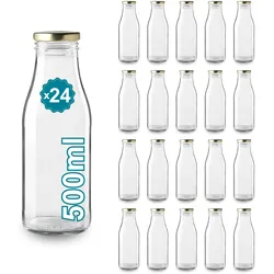 Espírito rebelde 24 leeren Glasflaschen à 500 ml mit Deckel - Glasflaschen für Saft, Milch, Grillen, Saucen