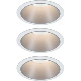 Paulmann Cole Coin Einbauleuchte 3er Set 3 x 6 W rund Silber, Weiß