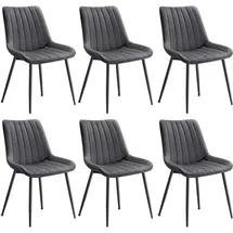 Songmics Esszimmerstuhl Samt grau-tintenschwarz 2er Set