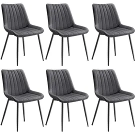 Songmics Esszimmerstuhl Samt grau-tintenschwarz 2er Set