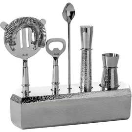 Fink Cocktail-Set Nassau silberfarben« mit feiner Hammerschlagstruktur, silberfarben