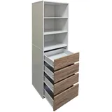 Hti-Living Highboard 50 x 40 x 161 cm Blau / Weiß