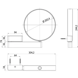 EMCO 109506017 Wandspiegel LED beleuchtet