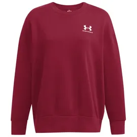 Under Armour Essential OverSized Fleece Shirt Damen 625 cardinal/white M