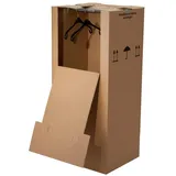 Kleiderbuegelshop24 Kleiderbox mit Metallstange, Stabiler Umzugskarton bis 40 kg, Mini (Spedition), 1 Stück