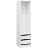 vidaXL Kleiderschrank mit Schubladen Hochglanz-Weiß 50x50x200 cm