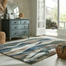 Kadima Design Türkisfarbener Wellen-Teppich `Mersey Bella`, 100% Polypropylen - 80x150 cm