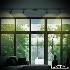 Briloner Luxtrail Schienensystem, Starterset, 4x LED Spots, Schwenkbar, Erweiterbar, Schwarz, 2 m - Schwarz
