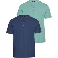 H.I.S. H.I.S Henleyshirt (2-er Pack), mit Knopfleiste Gr. 5XL