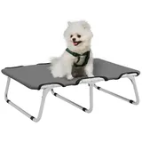 PawHut Erhöhtes Hundebett, Outdoor Haustierbett Hundeliege für kleine Hunde Grau