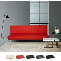 Elly modernes design leder kunstleder 2 sitzer clic clac sofa bett - Rot