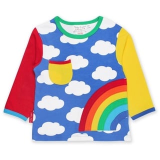 Toby Tiger Langarmshirt mit Regenbogen Applikation in blau