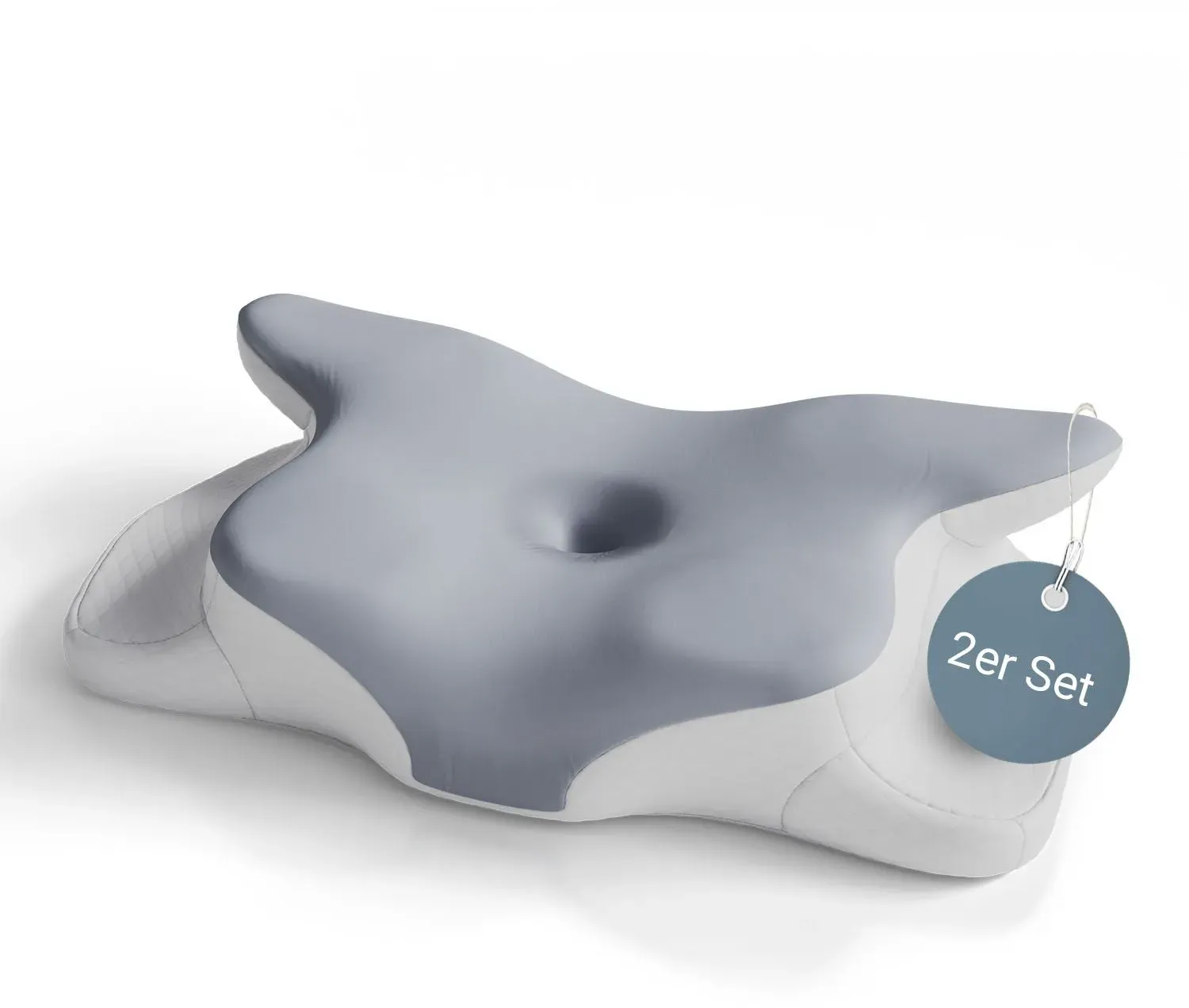 Nackenkissen orthopädisch aus Memory Foam - weiß / grau