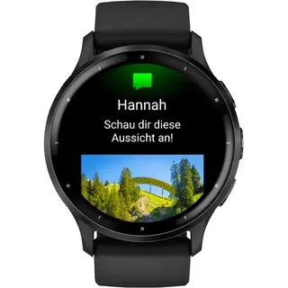 schwarz / schiefergrau mit Lederarmband
