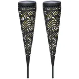 Luxform Solarleuchte Metall B:8,5cm H:4,2cm 2er Set schwarz