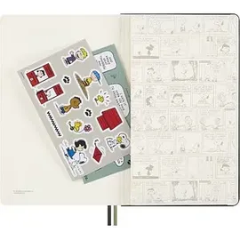 Moleskine Notizbuch Peanuts Gruppe ca. DIN A5 liniert, grau Hardcover 176 Seiten, 1 St.