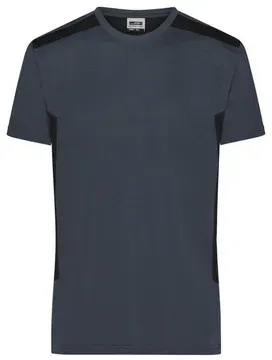 Herren BIO Workwear T-Shirt Kontrast JN1824, carbon/schwarz, Größe L - carbon/schwarz - L