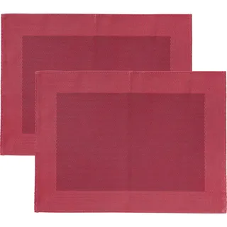 Erwin Müller Platzset Tischset "Lissabon" 2er-Pack, abwaschbar Uni rot