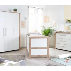 roba 3-türiger Kleiderschrank »Malo« - 135x52,5x190cm - weiß - Holz / Metall / Holz
