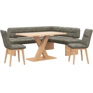 Home Affaire Eckbankgruppe »Louise + Miles Essecke Sitzgruppe Eckbank Küchenbank«, (Set, 4 tlg., 4er), Sitzgruppe Esszimmer Stühle Tisch und Bank bequem gepolstert, beige