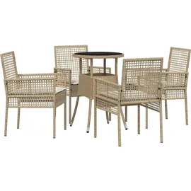 vidaXL Garten Essgruppe 5-tlg. Beige