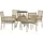 vidaXL Garten Essgruppe 5-tlg. Beige