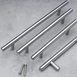 ID Dinkel Möbelgriff EDELSTAHL Stangengriff Relinggriff | 192mm |Küche Schrank Wohnzimmer| Ø10mm Durchmesser | 10 Stück