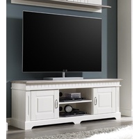 CORDOBA Lowboard 2-trg TV-Kommode Kiefer massiv weiß grau
