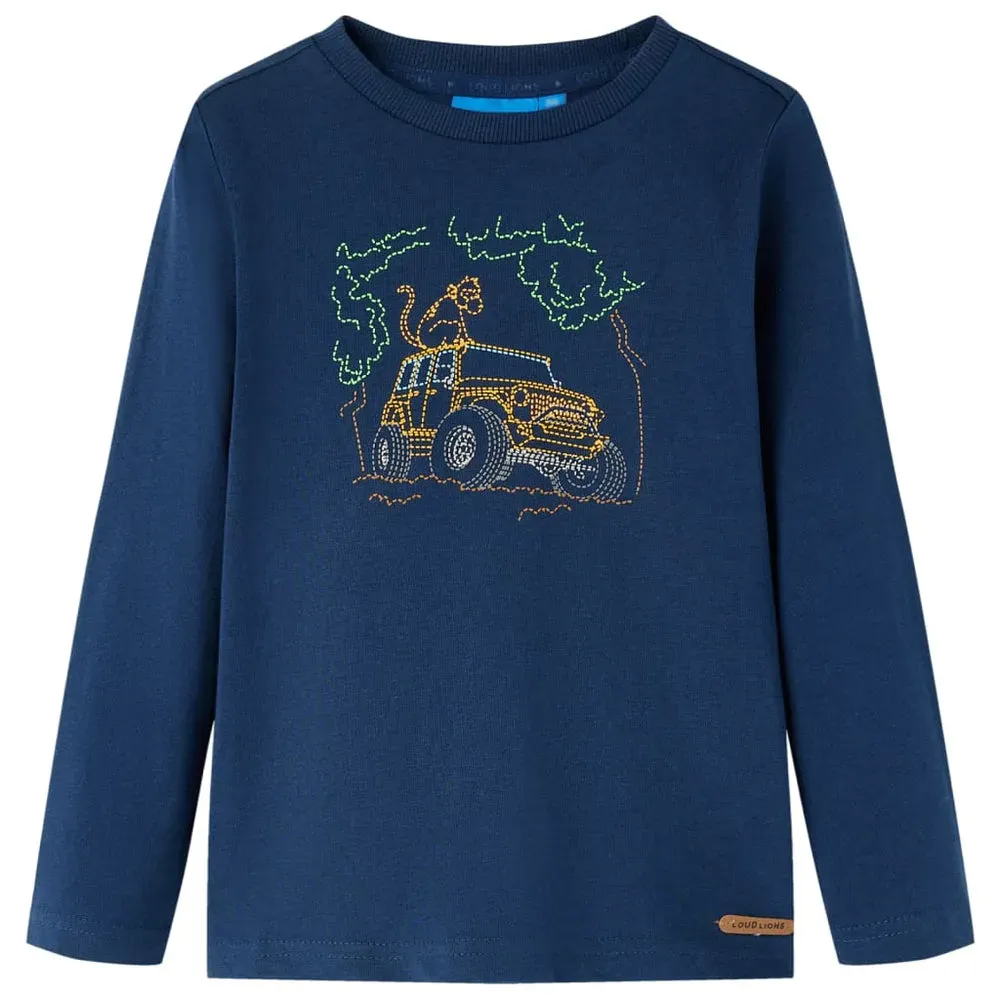 Kinder-Langarmshirt Marineblau 140