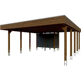 SKANHOLZ Friesland Hybrid Set 14 5,57 x 7,08 m nussbaum inkl. Abstellraum
