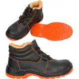Arbeitsstiefel Sicherheitsschuhe Gefüttert Winterschuhe Stahlkappe SB (106SB-OR) Gr. 36 - Schwarz/Orange - 36