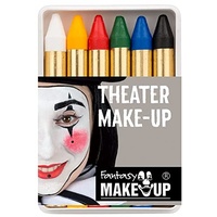 NEU Kinderschminke Karneval Theater-Make-Up / Creme-Schminkstifte auf Fettbasis, in Kunststoffbox, 6 Stück