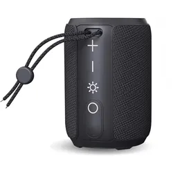 BALDERIA Bluetooth Soundbox | Kabelloser Lautsprecher mit Knistereffekt, LED-Lichtshow, Bluetooth 5.3, AUX und TF-Karte | Schwarz