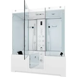 AcquaVapore Kombination Badewanne Dusche K80-WS-TH-A-EC-EA Duschtempel 100x180 cm 2K Scheibenversiegelung