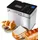 Coocheer Brotbackautomat 710W Backmeister mit Automatische Zutatenbox, 19 Programme, Edelstahl Bread Maker Vollautomatische mit 15 Stunden Timing-Funktion, Sichtfenster Silber