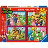 Ravensburger Kinderpuzzle 4x100 Teile - Nintendo Super Mario - Zeit für Mario!
