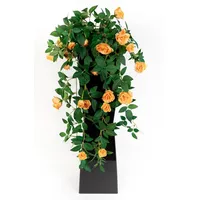 Seidenblumen Roß Rosenranke 62cm orange ZF Kunstpflanzen Kunstblumen künstliche