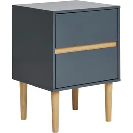 VCM Bisley Beistelltisch 2 Schubladen Dunkelgrau.