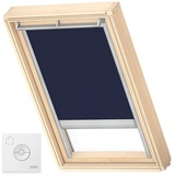 VELUX Original Solar-Verdunkelungsrollo Silberne Seitenschienen, S06, Dunkelblau