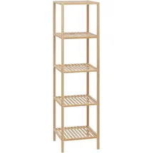 CLP Badregal stehend Bambus Zinnien, Holzregal Badezimmer schmal, Küchenregal stabil und belastbar, Tragfähigkeit 10 kg pro Regalboden
