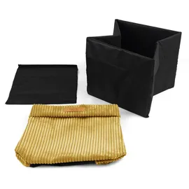 lycce Kallax Boxen Cordstoff 4er Set, faltbar, waschbarer Cordbezug senf