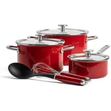 KitchenAid Pfannenset Steel Core Enamel Keizerrot 8-teilig - Rot