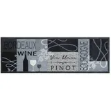 vidaXL Küchenteppich Waschbar Wein Grau 60x180 Cm Samt