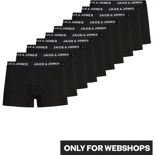 JACK & JONES Solid Trunks black/black L 10er Pack