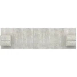 vidaXL Kopfteil mit Nachttischen Betongrau Holzwerkstoff