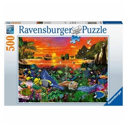 Ravensburger Puzzle Schildkröte im Riff 500 Teile, Puzzleteile
