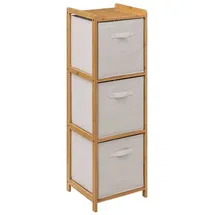 5Five hoher Bambusregal TIDY mit 3 Stoffkörben, Höhe 109,5 cm