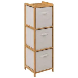 5Five hoher Bambusregal TIDY mit 3 Stoffkörben, Höhe 109,5 cm