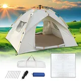 Automatisches Instant-Zelt, 2-4 Personen Camping Zelt,Pop Up Kuppelzelt, 4 Jahreszeiten Wasserdicht & Winddicht Campingzelt,,Mit Feuchtigkeitsbeständigem Pad,für Familien Camping
